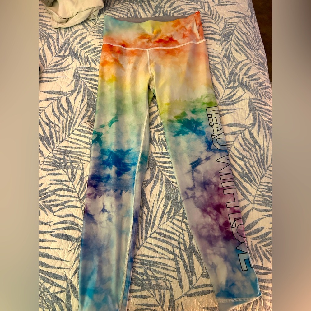 WITH peloton pride rainbow leggings